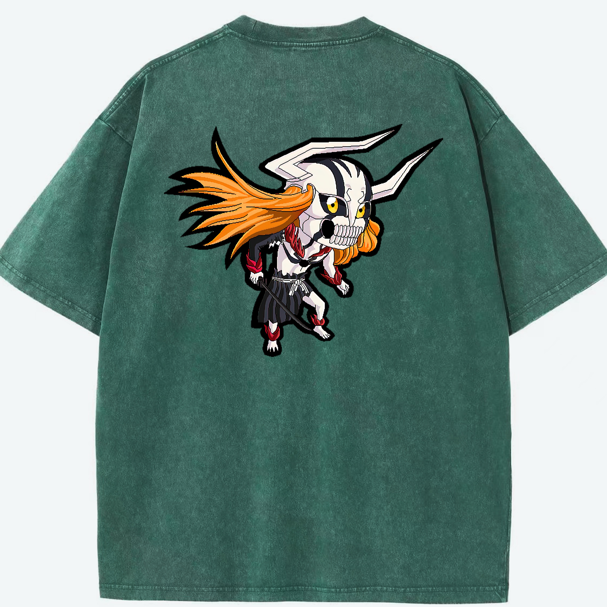 （画像用） ブリーチ 黒崎一護（くろさき いちご）BLEACH Kurosaki Ichigo 綿100% ヴィンテージ風 半袖Tシャツ（背面プリント）